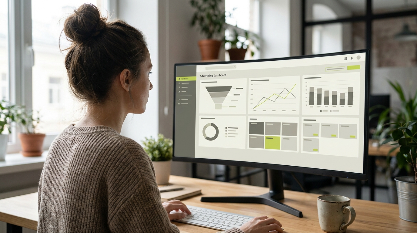 Performance-Marketing-Verantwortlicher steuert eine Performance-Max-Kampagne über Audience Signals und Conversion-Ziele